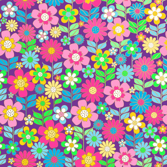 Purple Flower Wrapping Paper