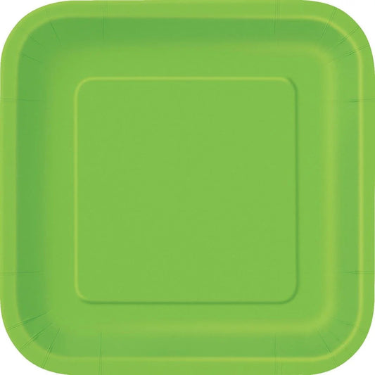 Square Green Plate 6 in
