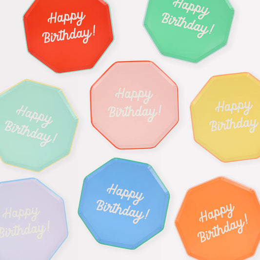 Assorted Happy Birthday Dinner Plates