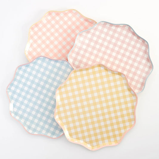 Assorted Gingham Dinner Plates