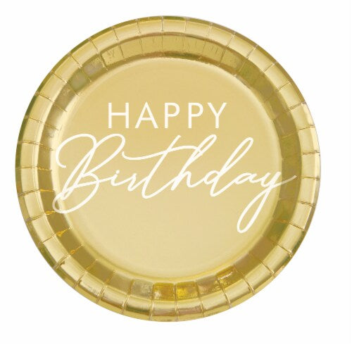 Gold Happy Birthday Plate