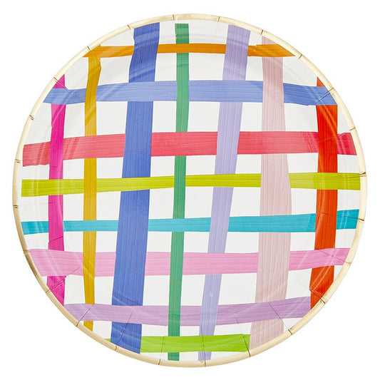 Rainbow Gingham Dinner Plates