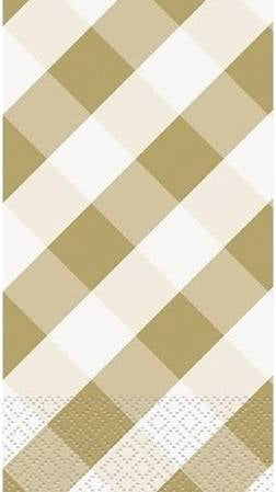 Gold Gingham Guest Napkin