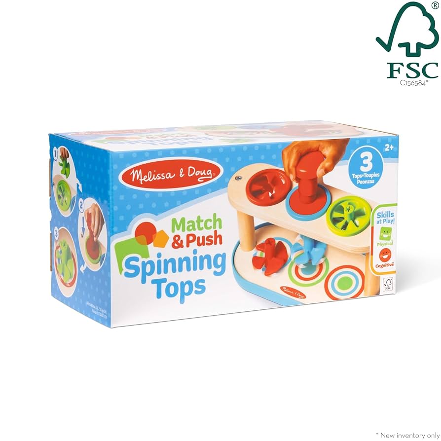Melissa & Doug Match & Push Spinning Tops Developmental Skills Toy for Girls and Boys 2+