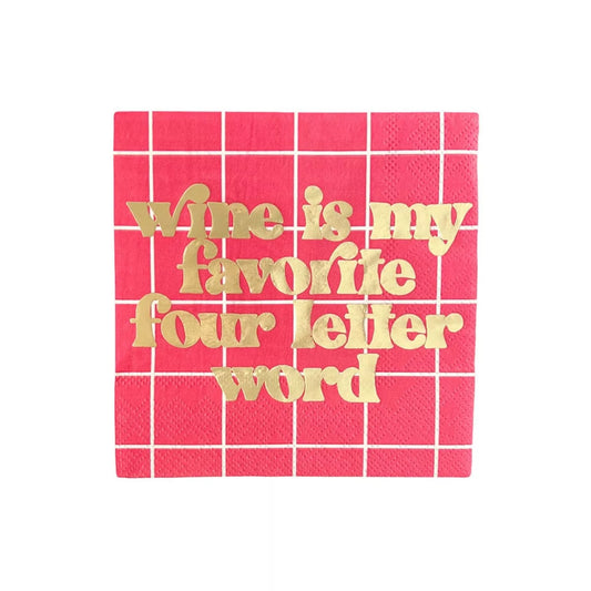 Wine Is My Favorite Four Letter Word Cocktail Napkin