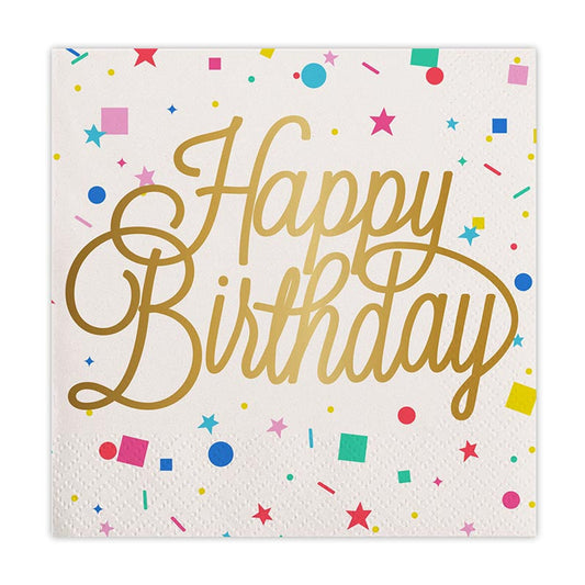 HBD Confetti Cocktail Napkin