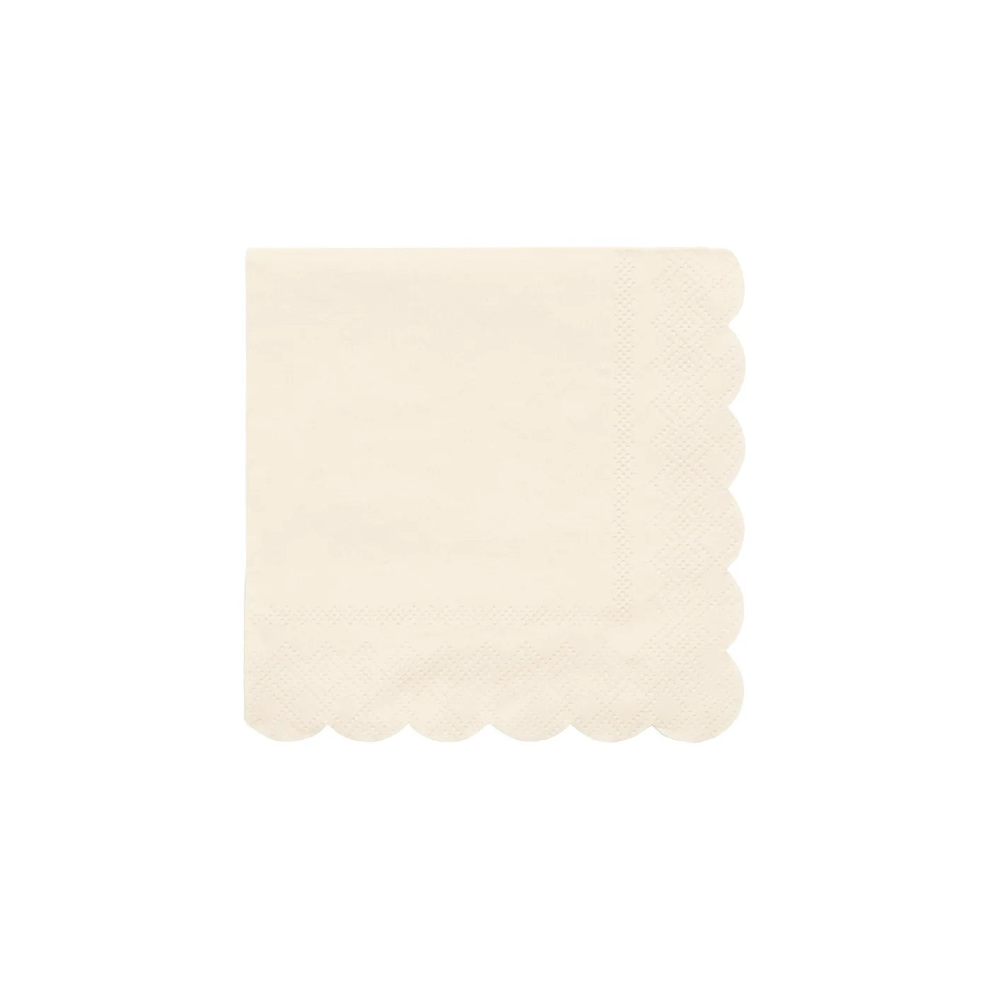 Cream Scalloped Small Napkin