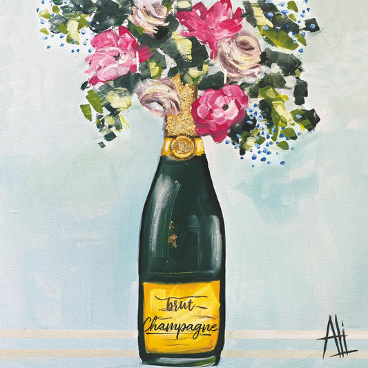 Champagne et Fleurs Cocktail Napkin