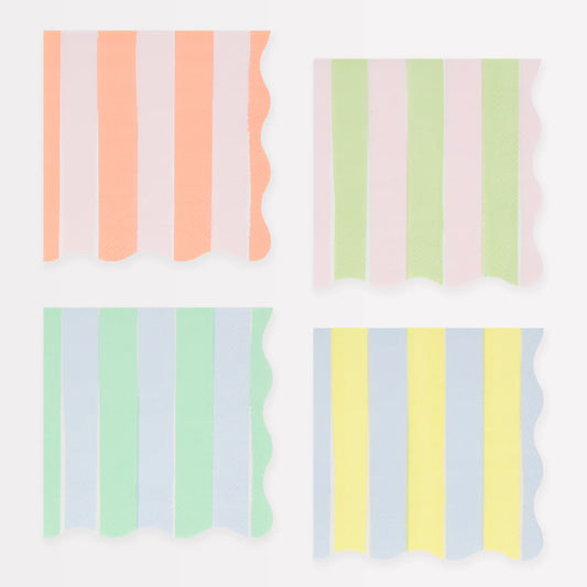 Pastel Stripe Cocktail Napkin