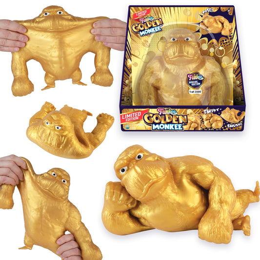 GoldZilla Stretchy GOLD GorillaZilla King Kong Gorilla Monkey Toy