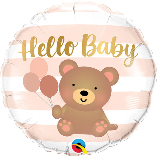Hello Baby Bear Foil Balloon