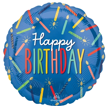 Happy Birthday Candles Foil Balloon