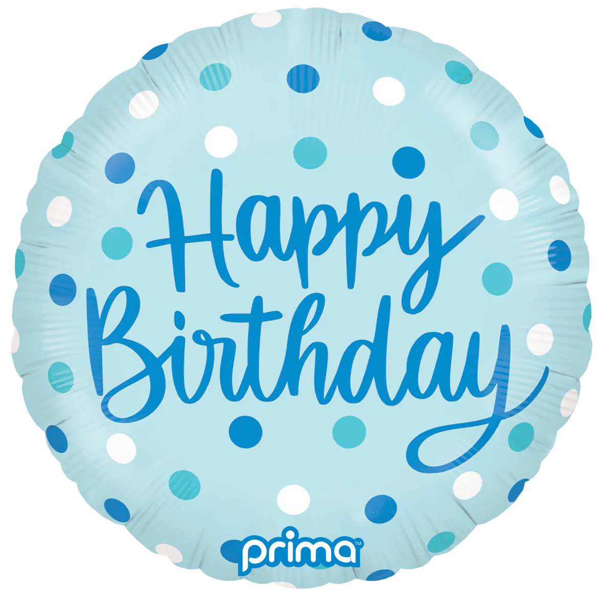 Happy Birthday Blue Dots Foil Balloon