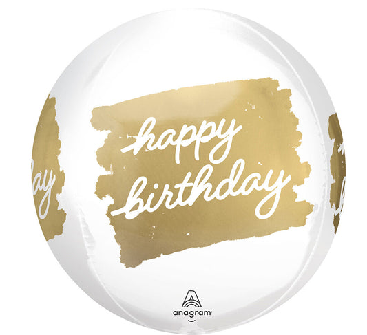 Golden Birthday Orbz Balloon