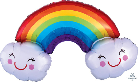Rainbow With Clouds SuperShape Balloon
