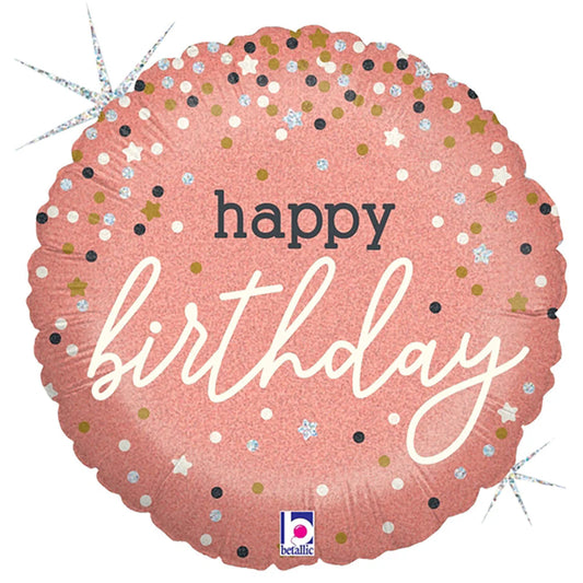 Rose Gold Confetti Birthday Foil Balloon