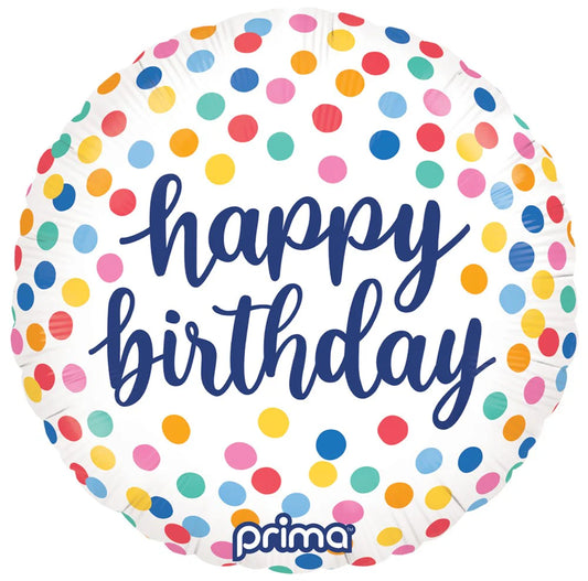 Happy Birthday Colourful Confetti Foil Balloon