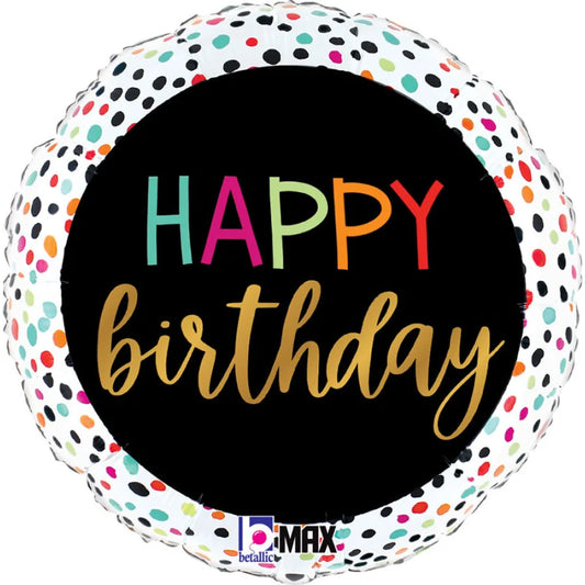 Birthday Colourful Dots Foil Balloon