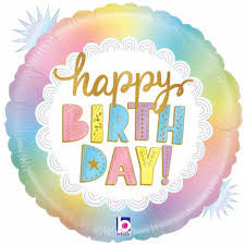 Pastel Happy Birthday Foil Balloon