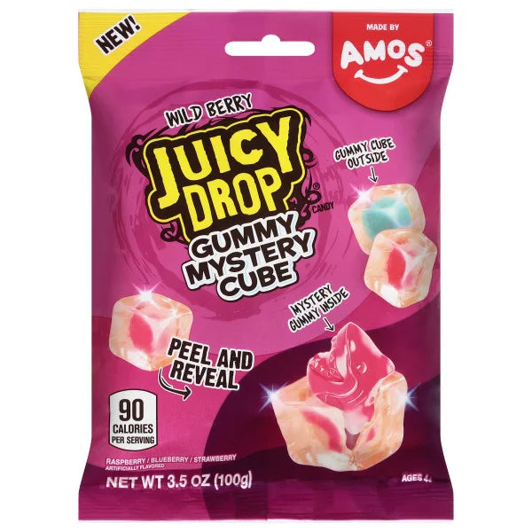Juicy Drop Gummy Mystery Cube wild berry 5oz Peg Bag