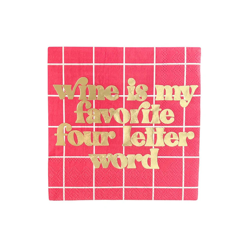 Wine is my favorite four letter cocktail napkins