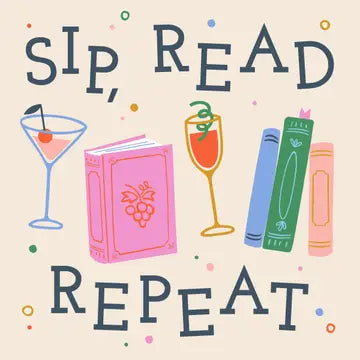 Sip read repeat cocktail napkins