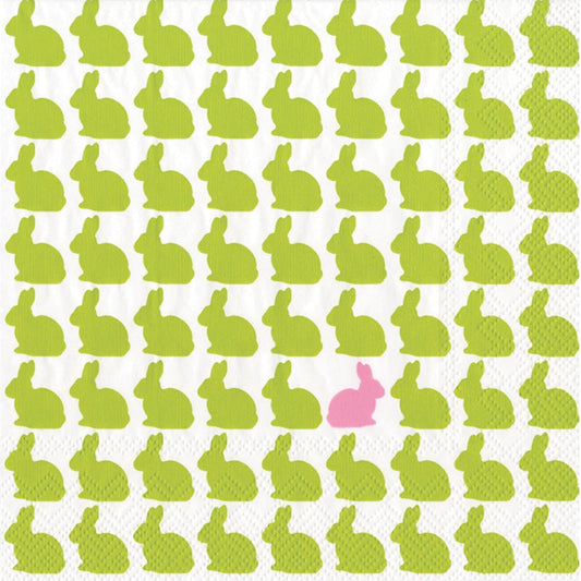 Bunny parade line cocktail napkin
