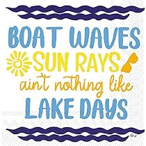 Lake days cocktail napkins