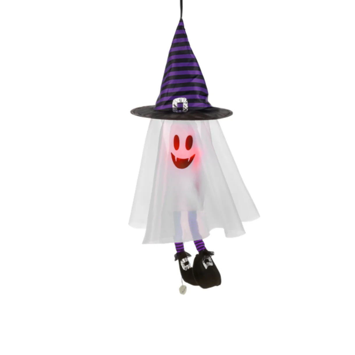 Hanging Kicking & Crackling Jack O Lantern Ghost