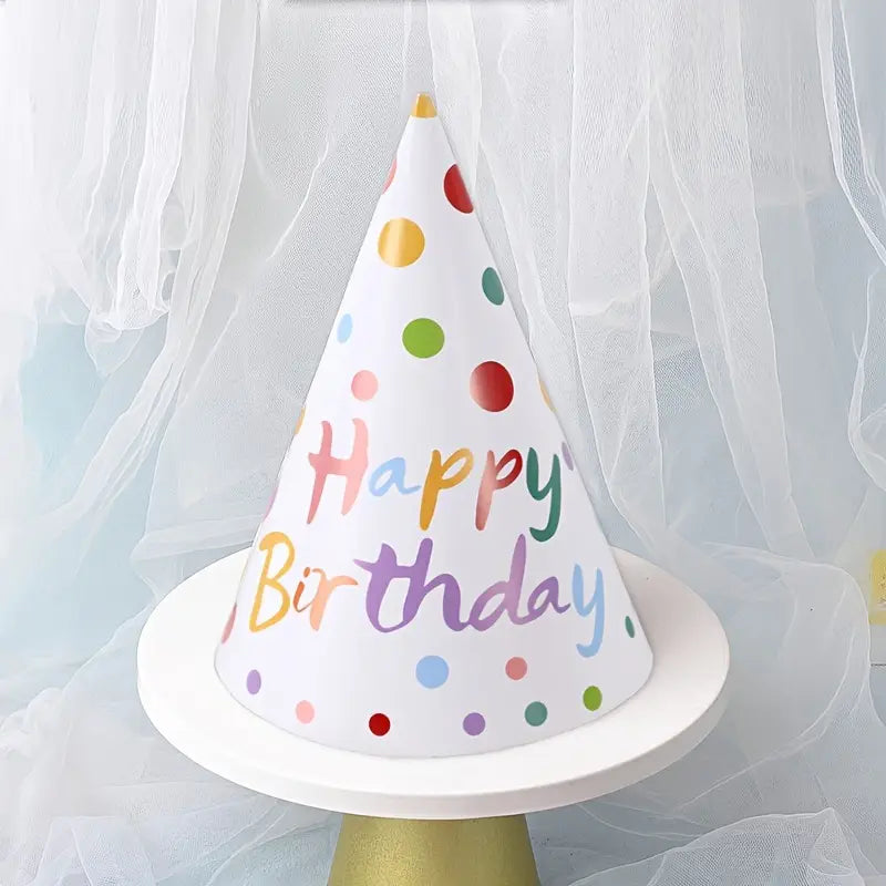8 pcs Polka Dots Happy Birthday Hats