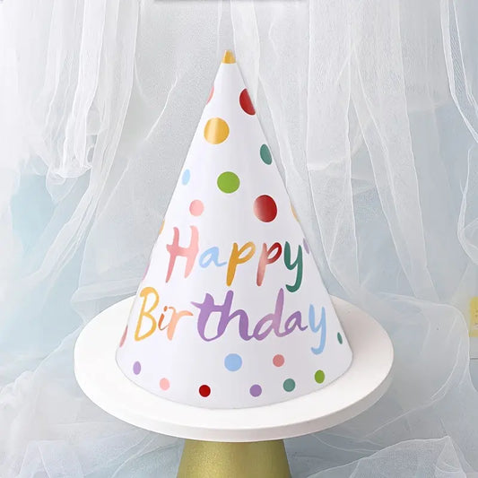 8 pcs Polka Dots Happy Birthday Hats