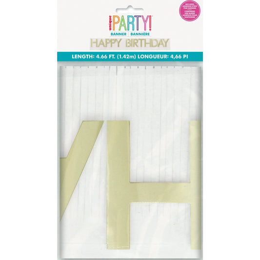 Flaming gold happy birthday banner