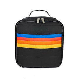 Black Puffer Retro Stripes Lunch Box