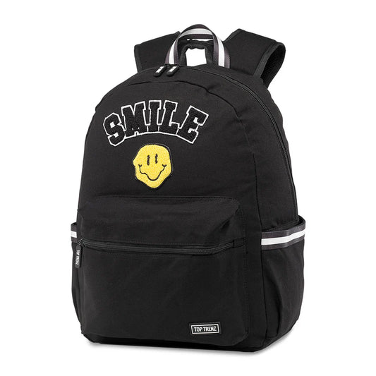 Smile canvas black backpack