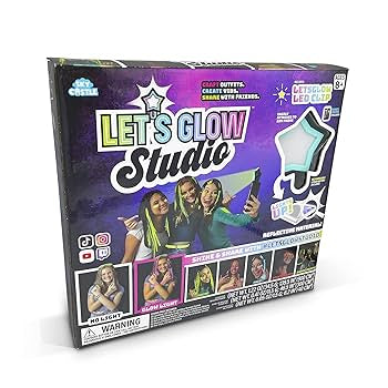 Lets Glow Studio 15 Colors Glow in The Dark LED Light Accessories and Remote Control, Influencer Video Maker Kit