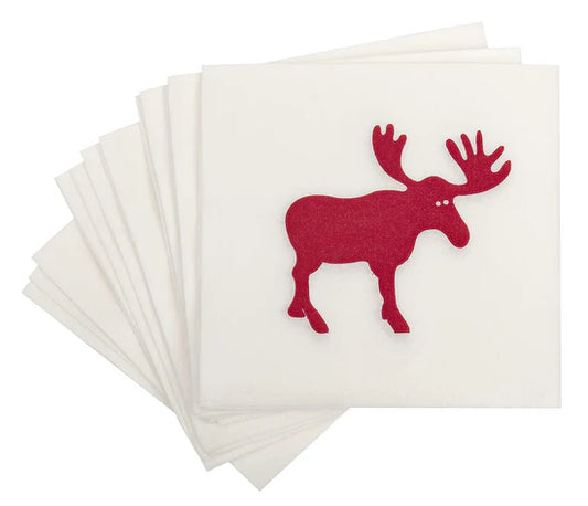 Moose Red - Paviot Cocktail Napkin