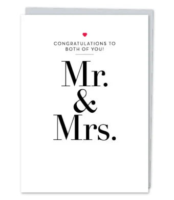 Mr and Mrs card
