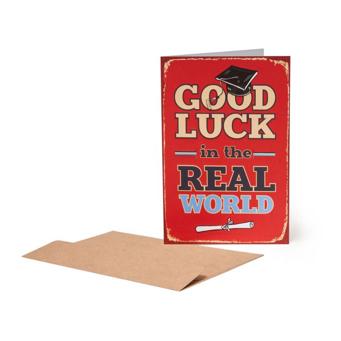 Good Luck in the Real World card