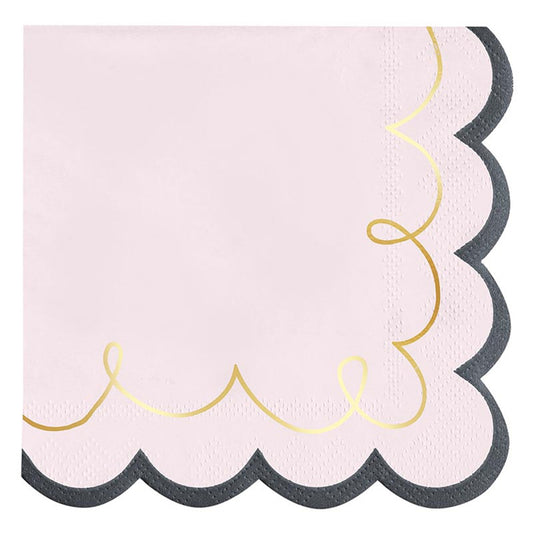 Scalloped Cocktail Napkins - Squiggles