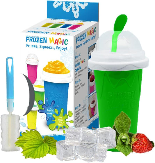 Slush Cups Slushy Maker Cup Slushie Smoothie Machine for Home Kids Portable Milk Drinks and Juices Quick Frozen Smoothies Squeeze