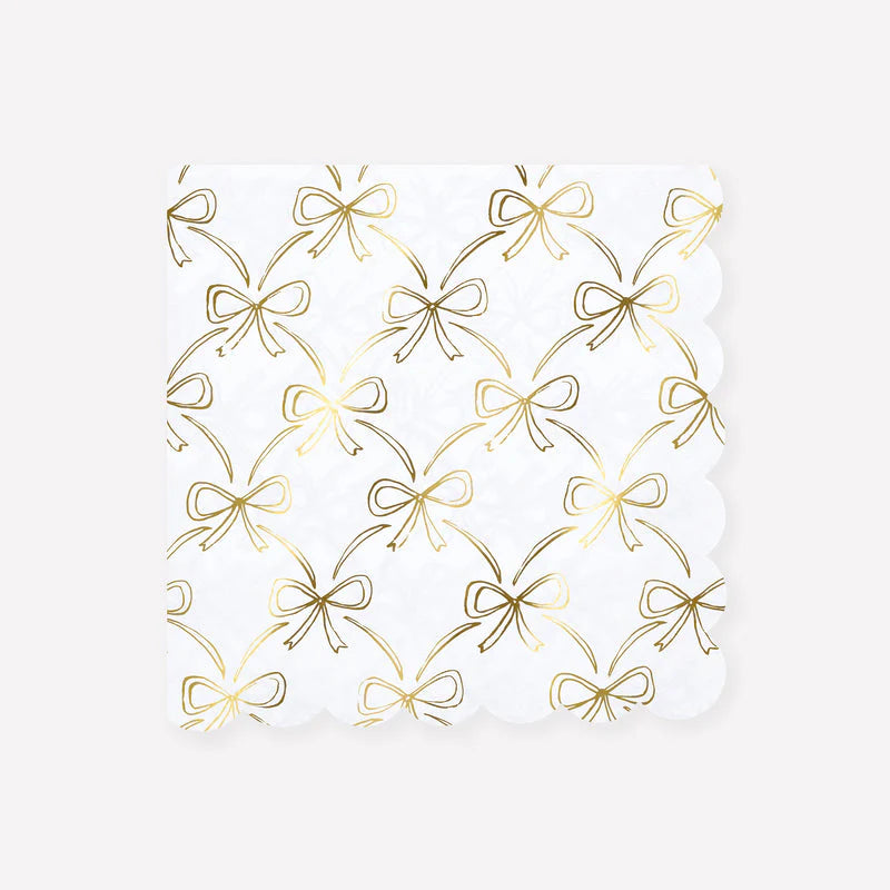 Gold bow napkins large