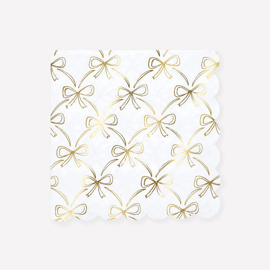 Gold bow napkins large