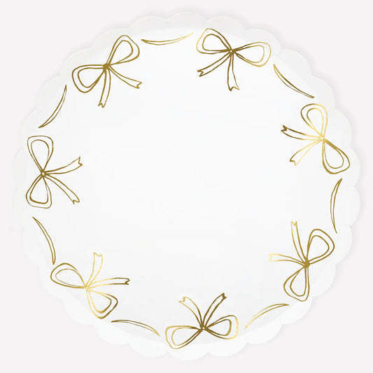Gold Bow dinner Plates