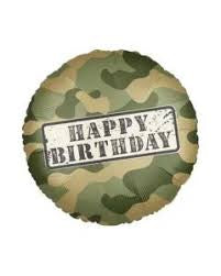 Camouflage birthday balloon