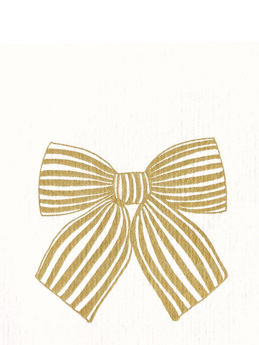 BOW COCKTAIL NAPKIN, GOLD (25 X 25CM)