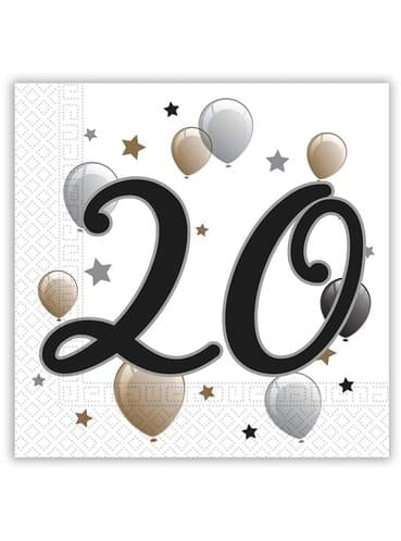 20Th Birthday/Anniversary Lunch Napkins