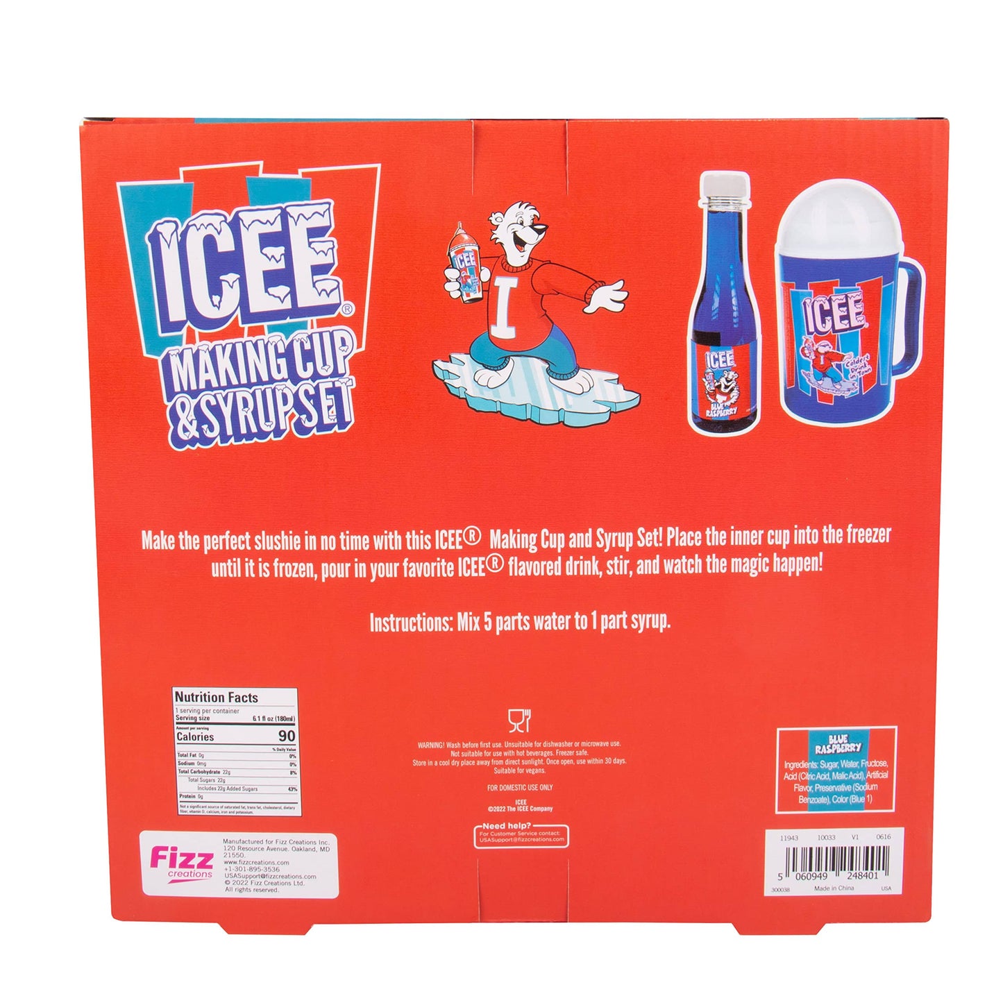 Icee Making Cup and Raspberry Syrup
