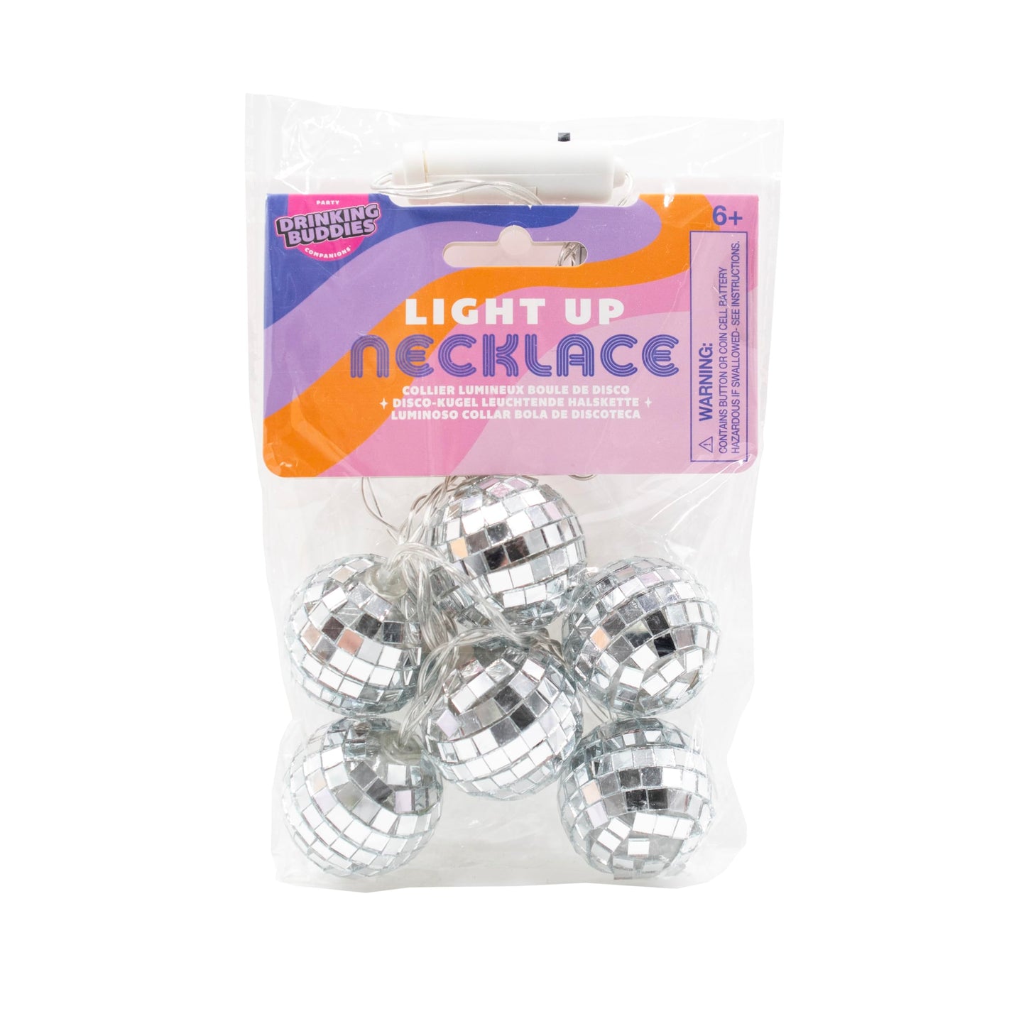 Light up disco ball necklace