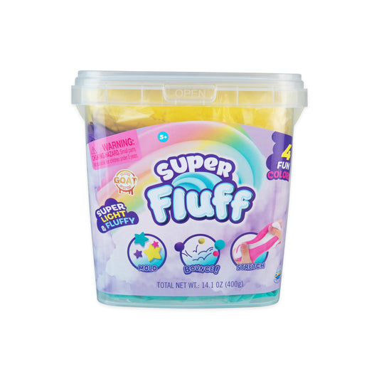 ORB Super Fluff Slimi 4 Pack Bucket Color Set 1 - Yellow, Purple, Pink, Teal