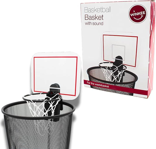 Winkee - Basketball basket with a hoop and sound | Basketball Holder for Waste Bin